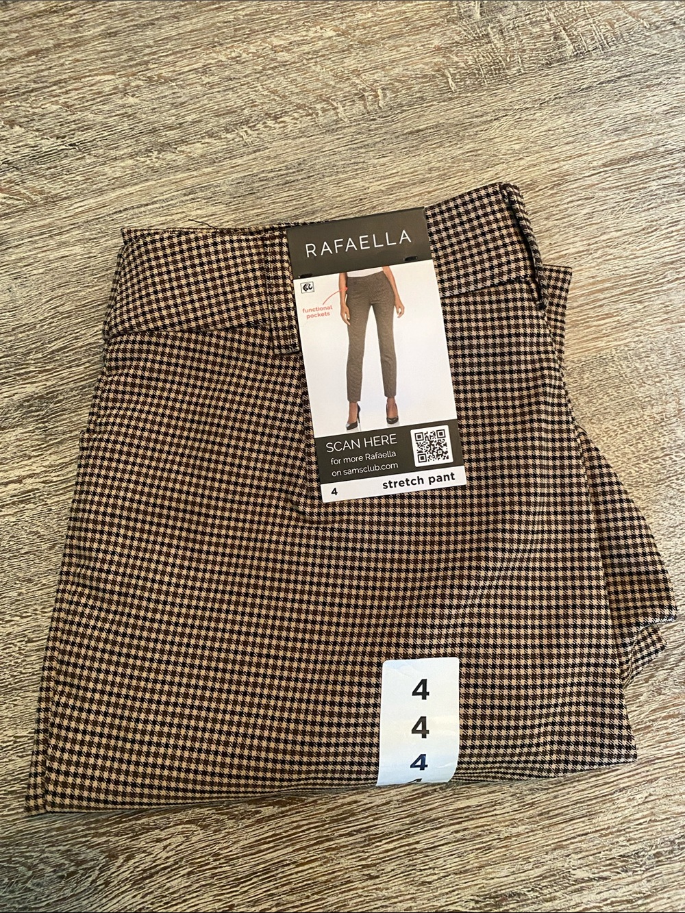 Rafaella Brown Plaid Stretch Dress Pants